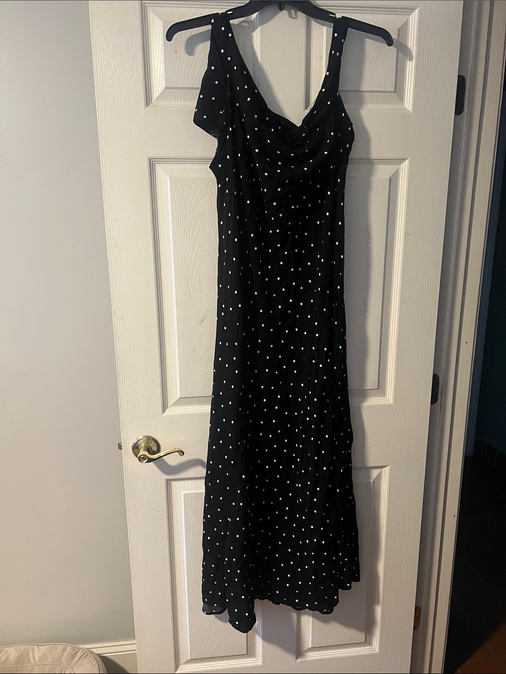 ASOS Black with White Polka Dot Maxi Dress